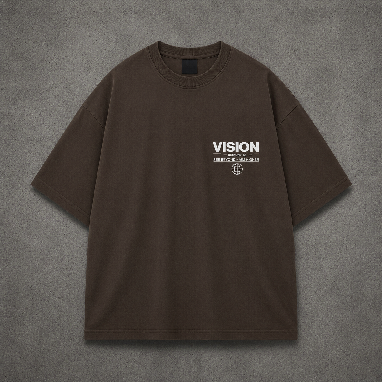 Vision – Distort Reality Oversized Coffee Brown T-Shirt