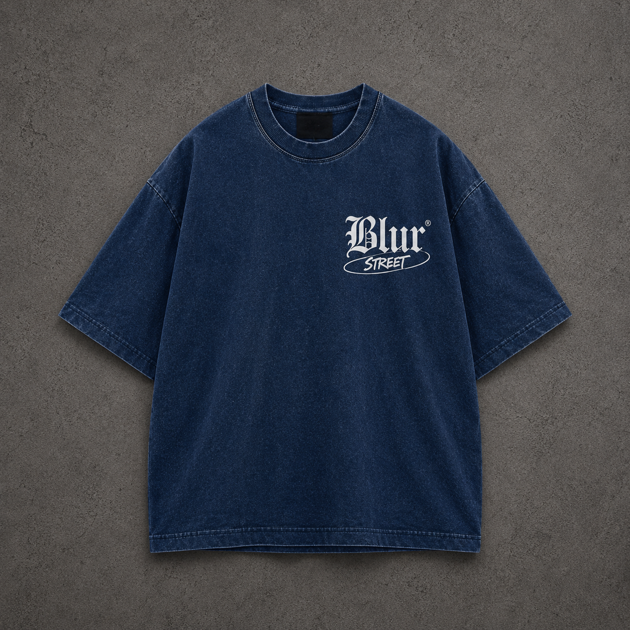 Blurr Street Angel Oversized Acid Wash Blue T-Shirt