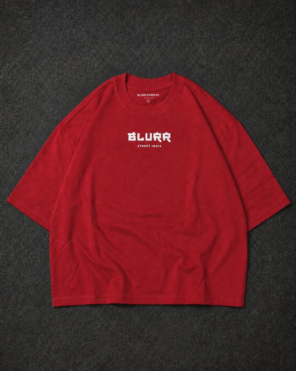 Crane Dynasty Red Oversized Graphic T-Shirt