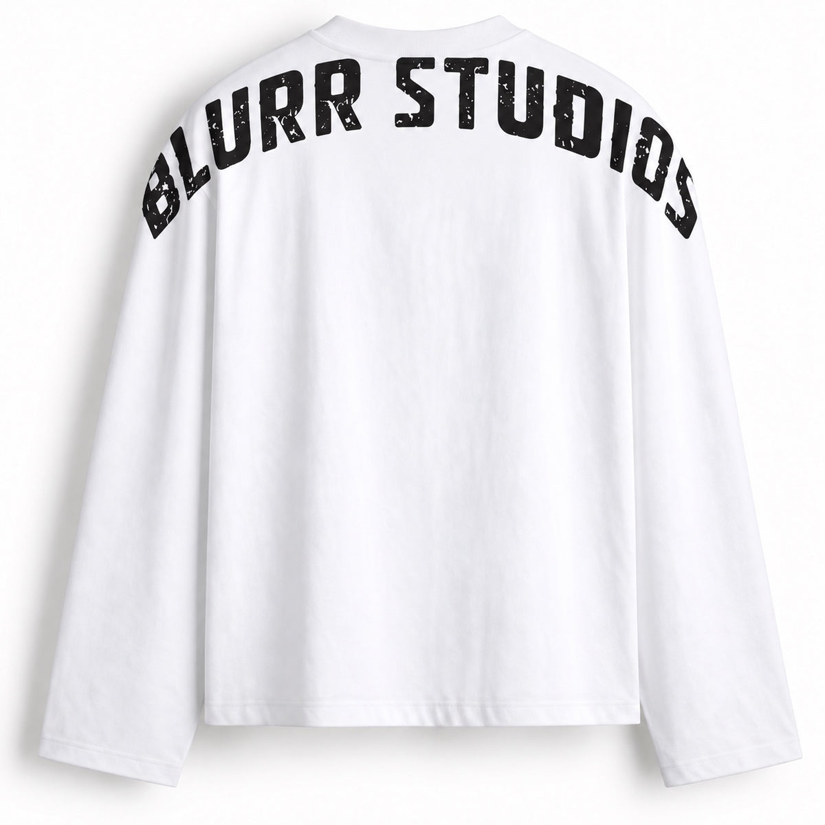 BLURR STUDIOS White Full Sleeve Boxy Fit T-Shirt