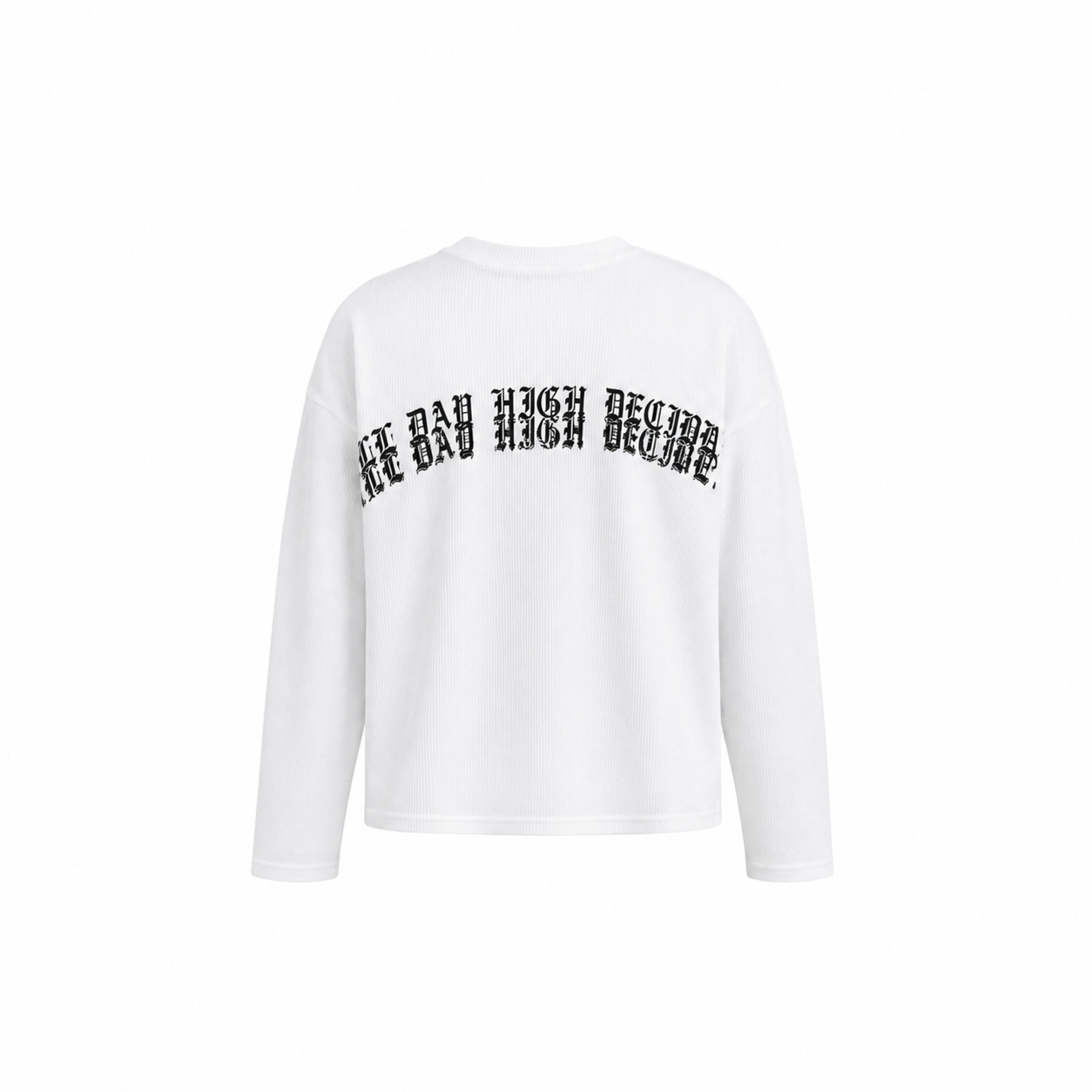 High Decibel Waffle Cropped T-Shirt – White Oversized Unisex