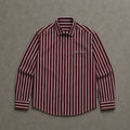 Boxy Fit Vertical Stripe Shirt – Maroon