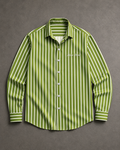 Boxy Fit Vertical Stripe Shirt – Lime Green