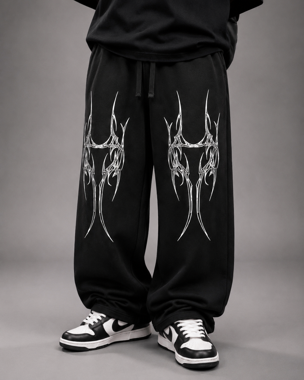Alpha Tribe Baggy Sweatpants – Black