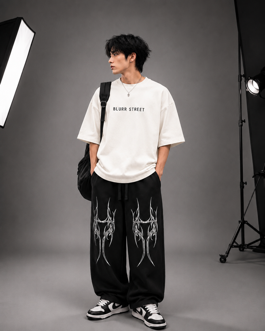 Alpha Tribe Baggy Sweatpants – Black