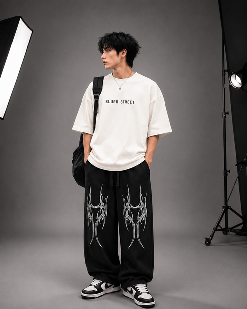 Alpha Tribe Baggy Sweatpants – Black