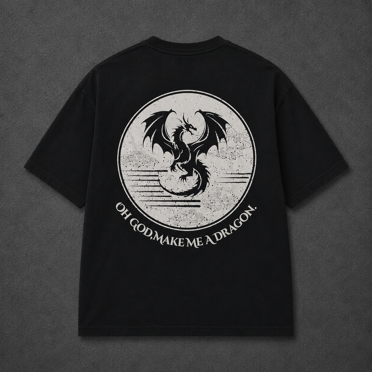 Dragon Oversized Black Graphic T-Shirt | Anime Streetwear Back Print Tee