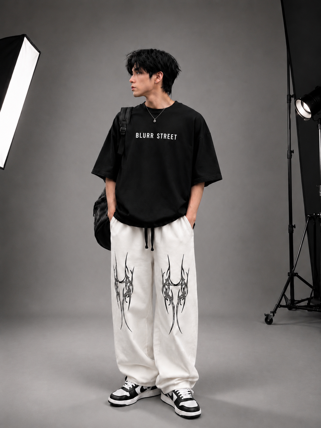Alpha Tribe Baggy Sweatpants – Off White