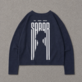 SABAR Navy Waffle Cropped Long-Sleeve T-Shirt