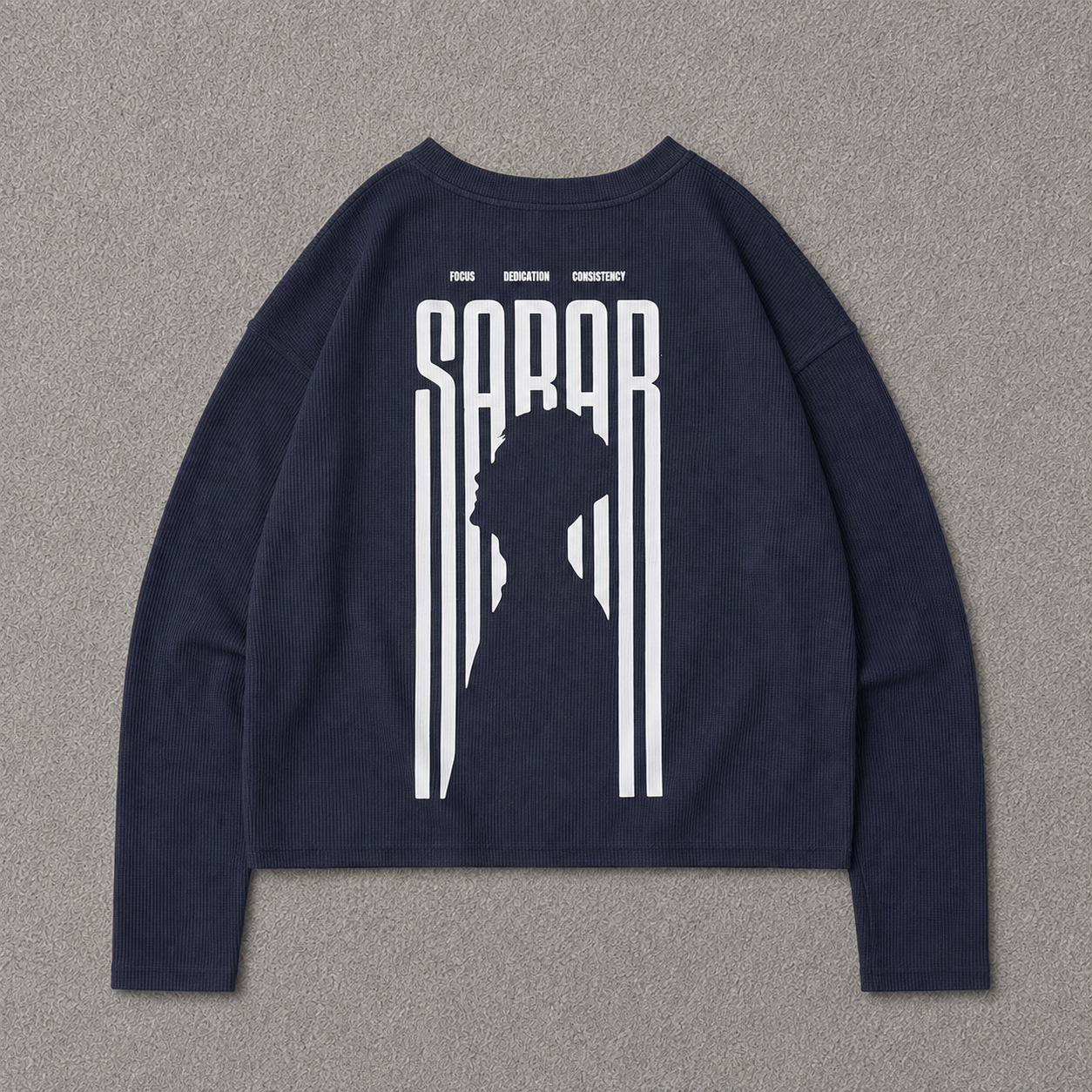 SABAR Navy Waffle Cropped Long-Sleeve T-Shirt