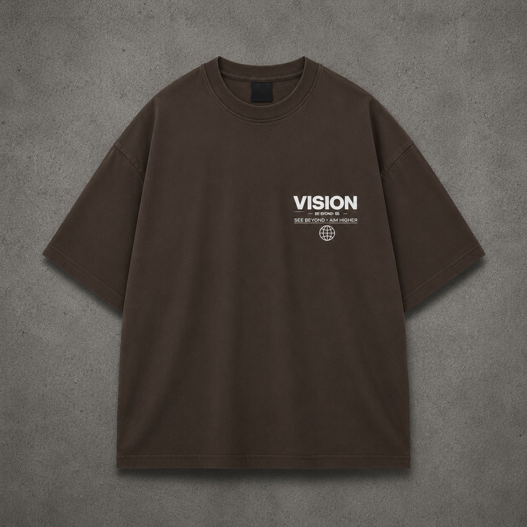 Vision – Distort Reality Oversized Coffee Brown T-Shirt