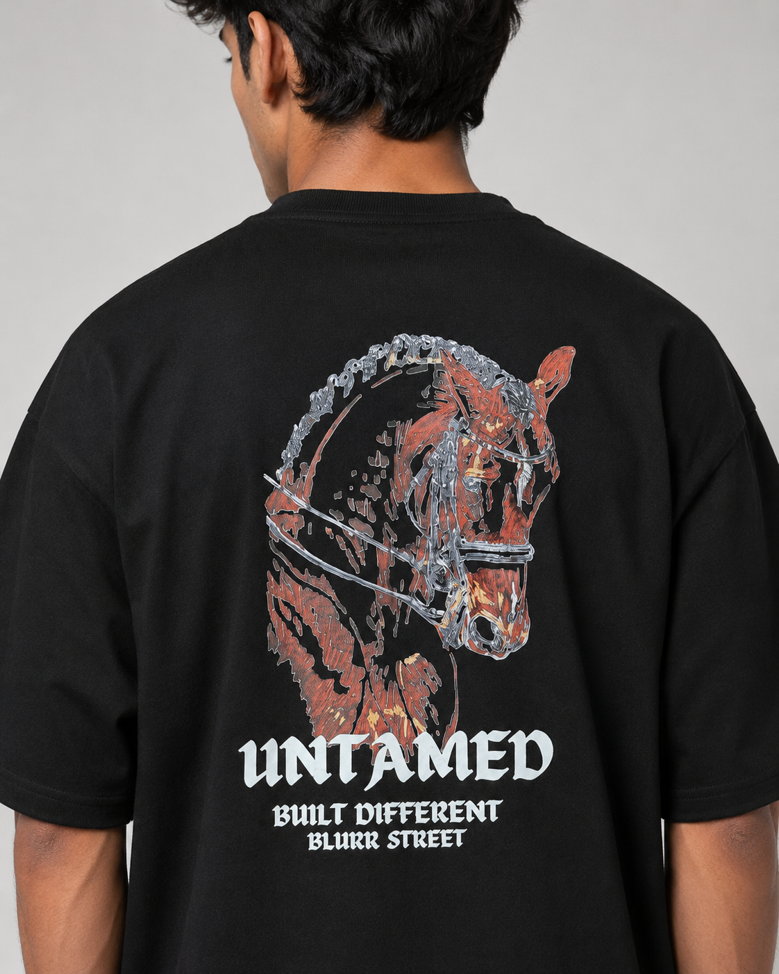 Untamed Oversized Graphic T-Shirt – Black