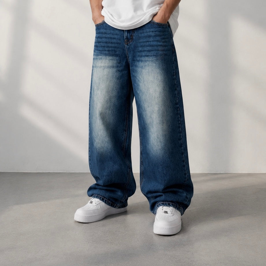 Retro Fade Loose Fit Denim Pants