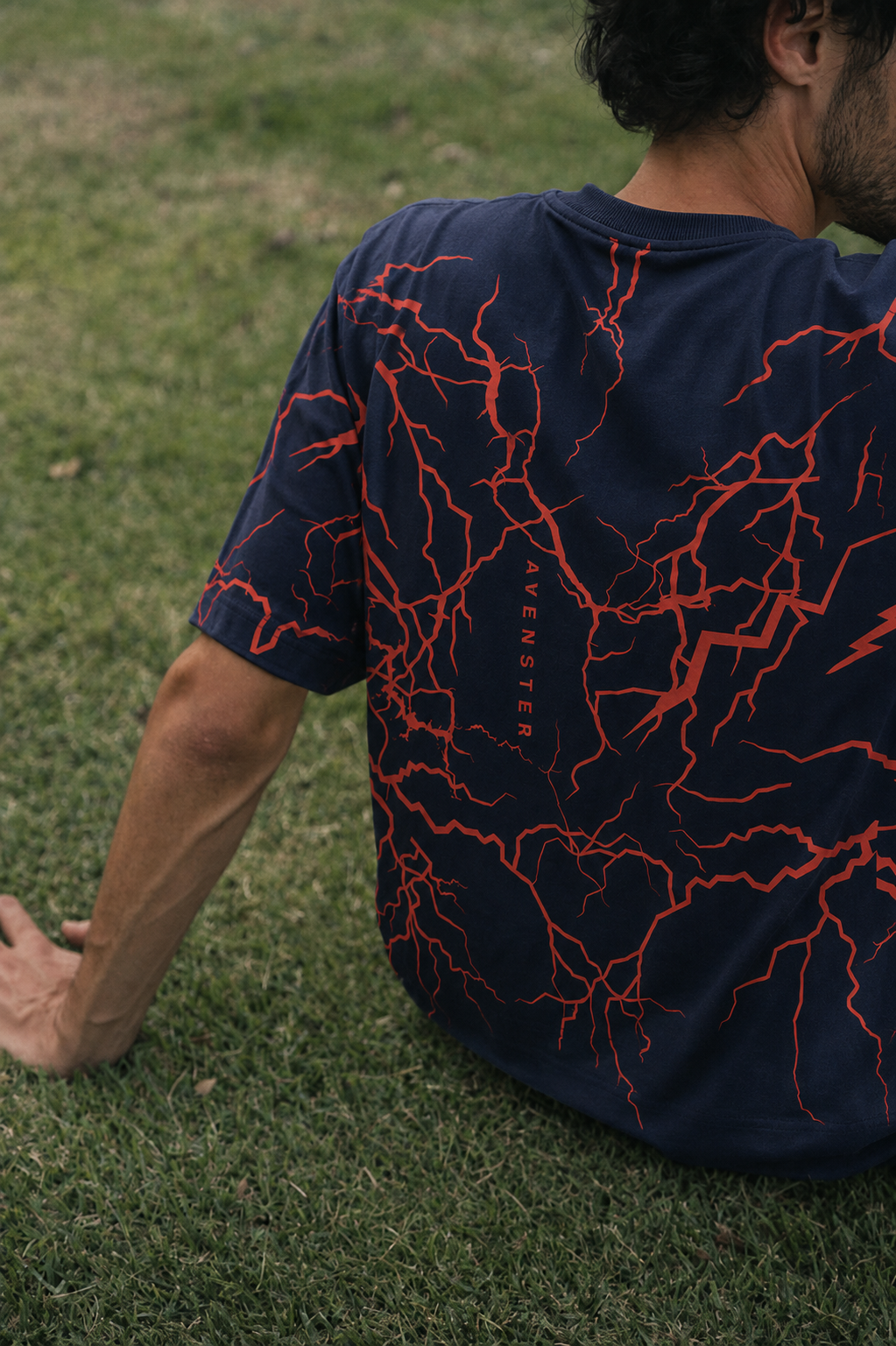 OG Lightning Oversized T-Shirt – Navy Blue
