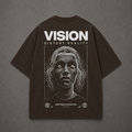 Vision – Distort Reality Oversized Coffee Brown T-Shirt