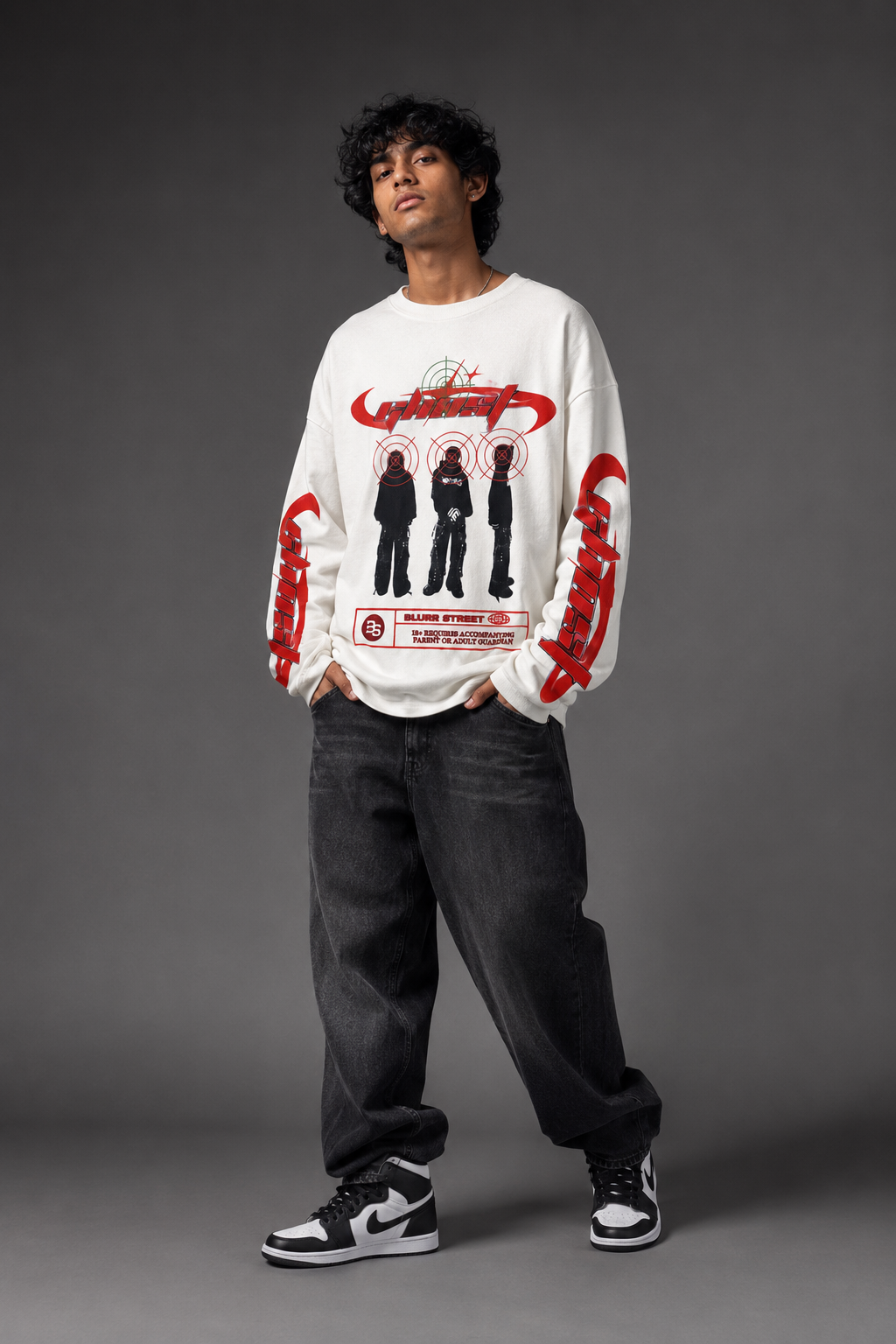 Blurr Street Waffle Sweatshirt – Off White