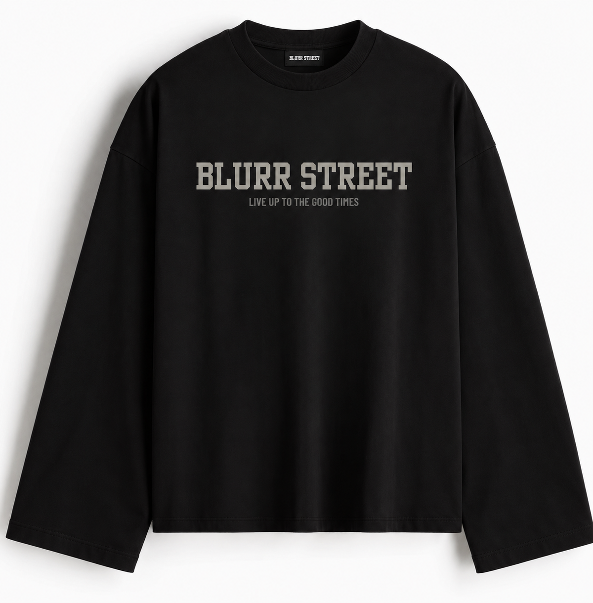 BLURR STREET Chaos Black Full Sleeve Boxy Fit T-Shirt