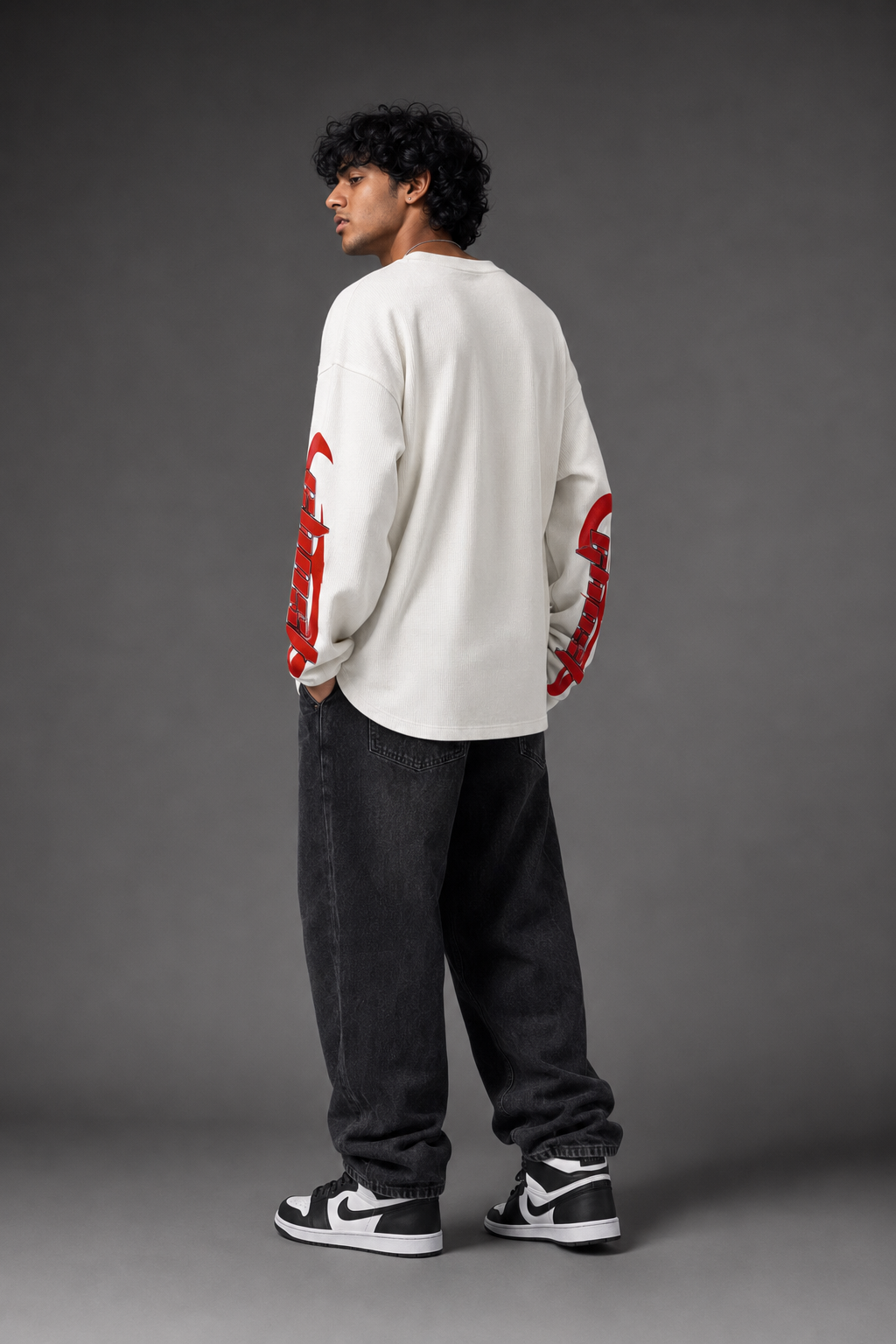 Blurr Street Waffle Sweatshirt – Off White