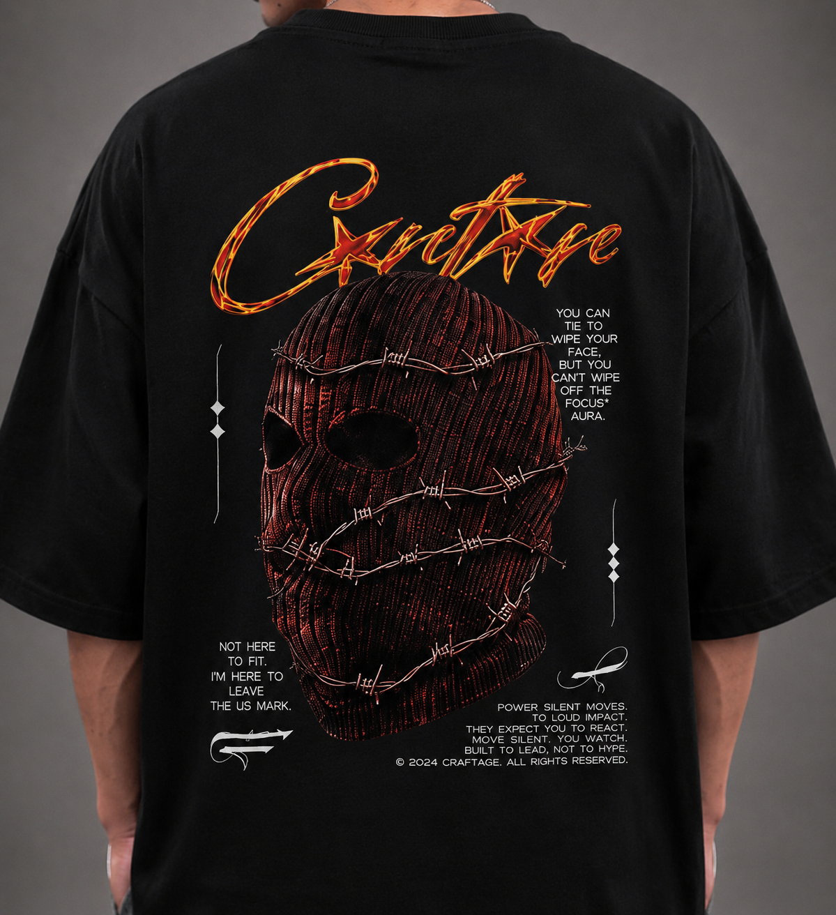 Graphic Oversized T-Shirt - Black