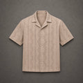 Midnight Wave Textured Cuban Collar Shirt