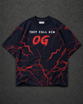OG Lightning Oversized T-Shirt – Navy Blue