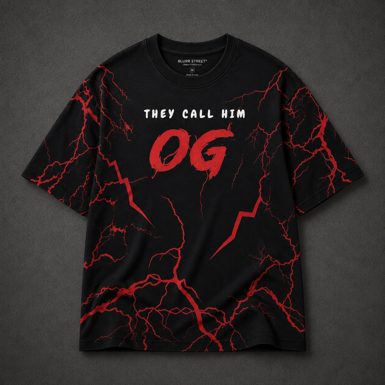 OG Lightning Oversized Black Graphic T-Shirt | Premium Streetwear Tee