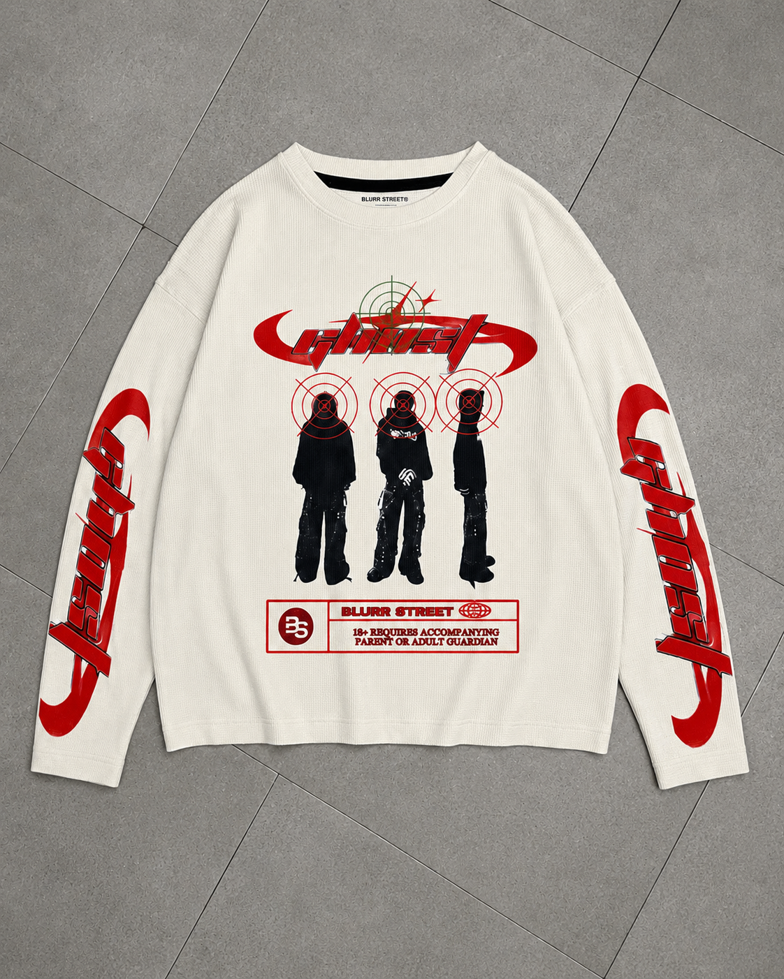 Blurr Street Waffle Sweatshirt – Off White