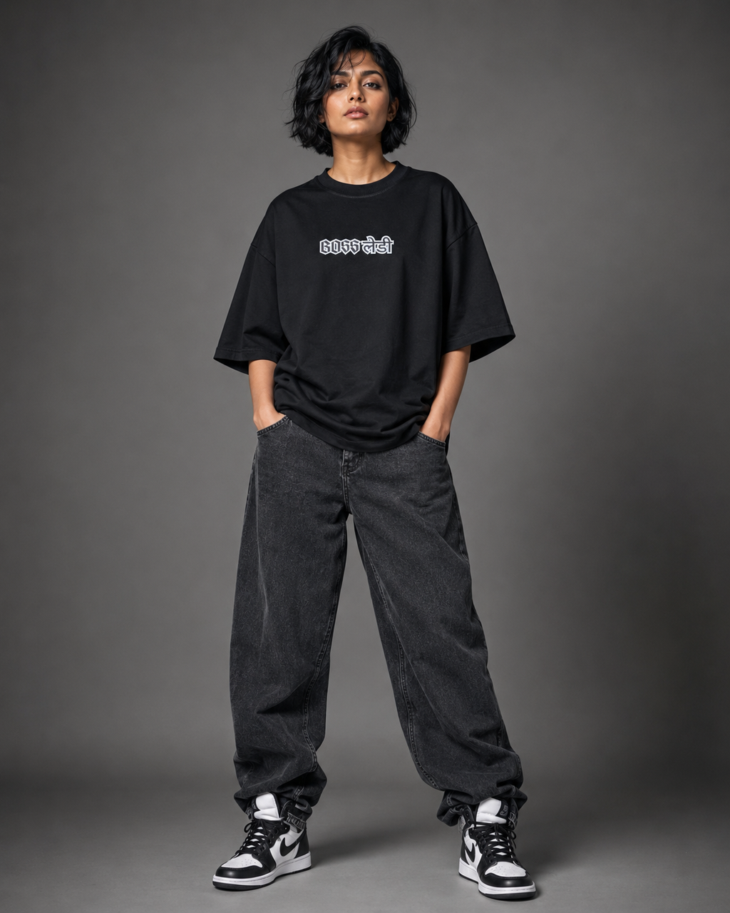 BOSS Lady Oversized Tee – Black