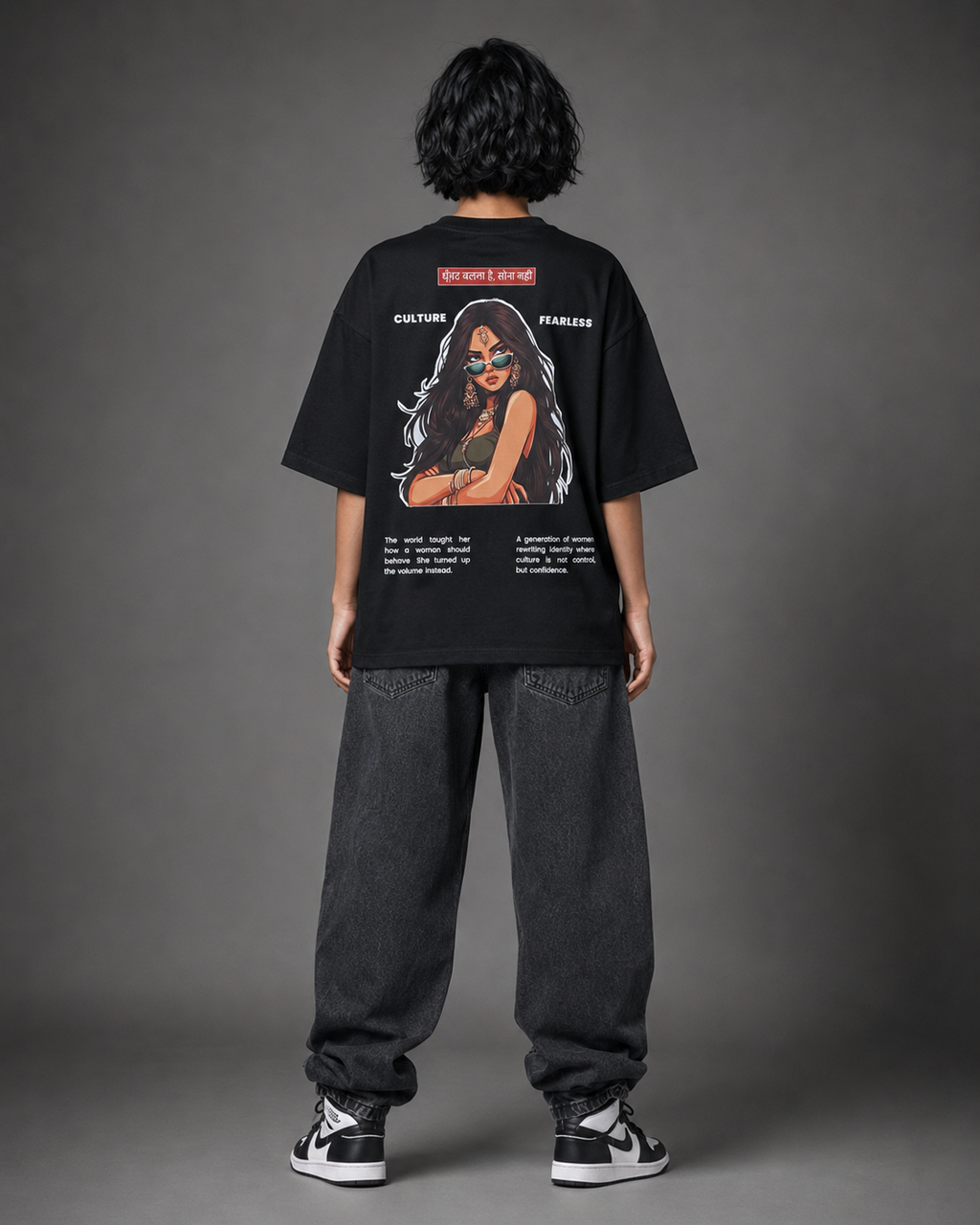 BOSS Lady Oversized Tee – Black