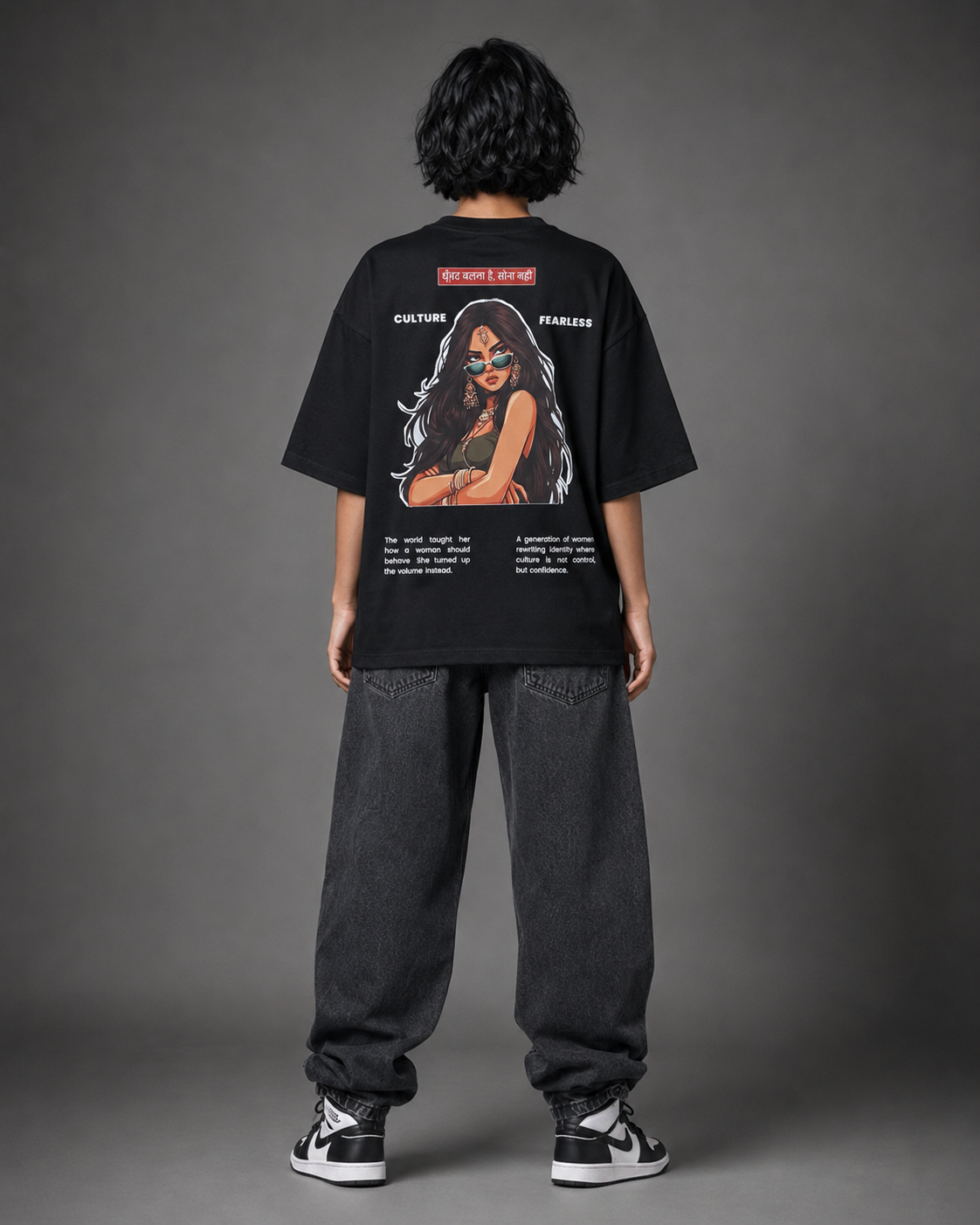 BOSS Lady Oversized Tee – Black