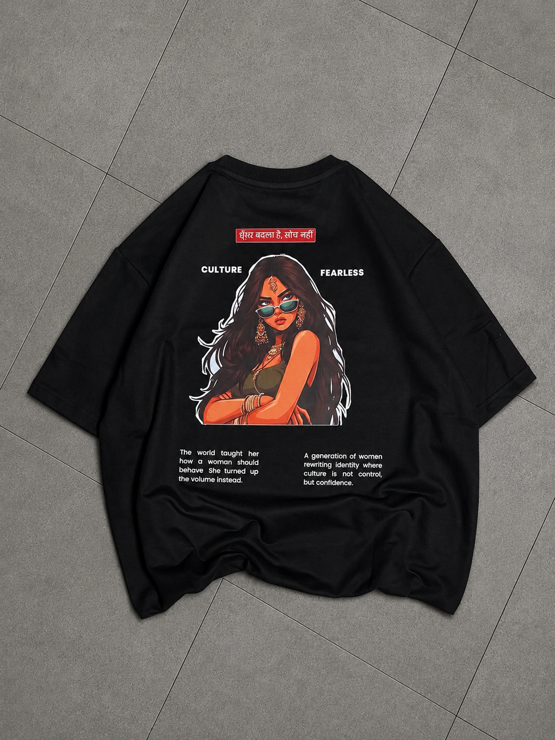 BOSS Lady Oversized Tee – Black