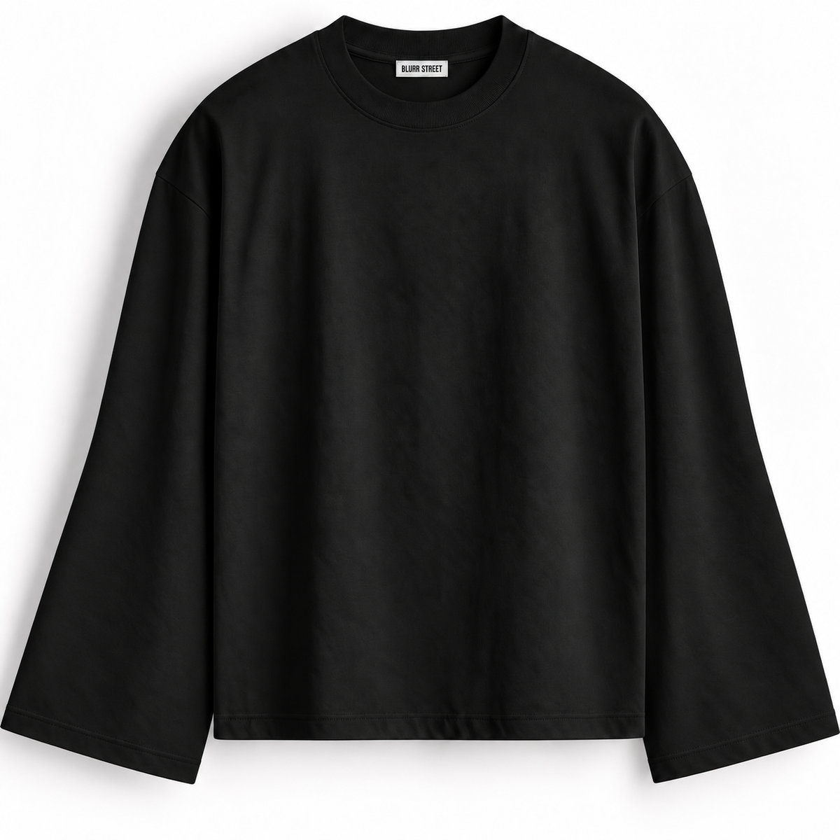 BLURR STUDIOS Black Full Sleeve Boxy Fit T-Shirt