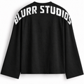 BLURR STUDIOS Black Full Sleeve Boxy Fit T-Shirt