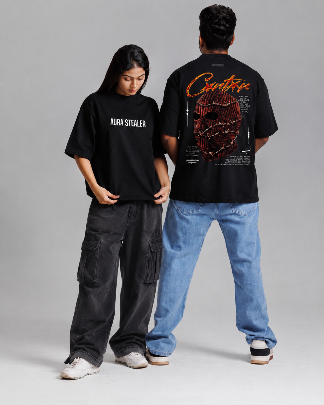 Graphic Oversized T-Shirt - Black