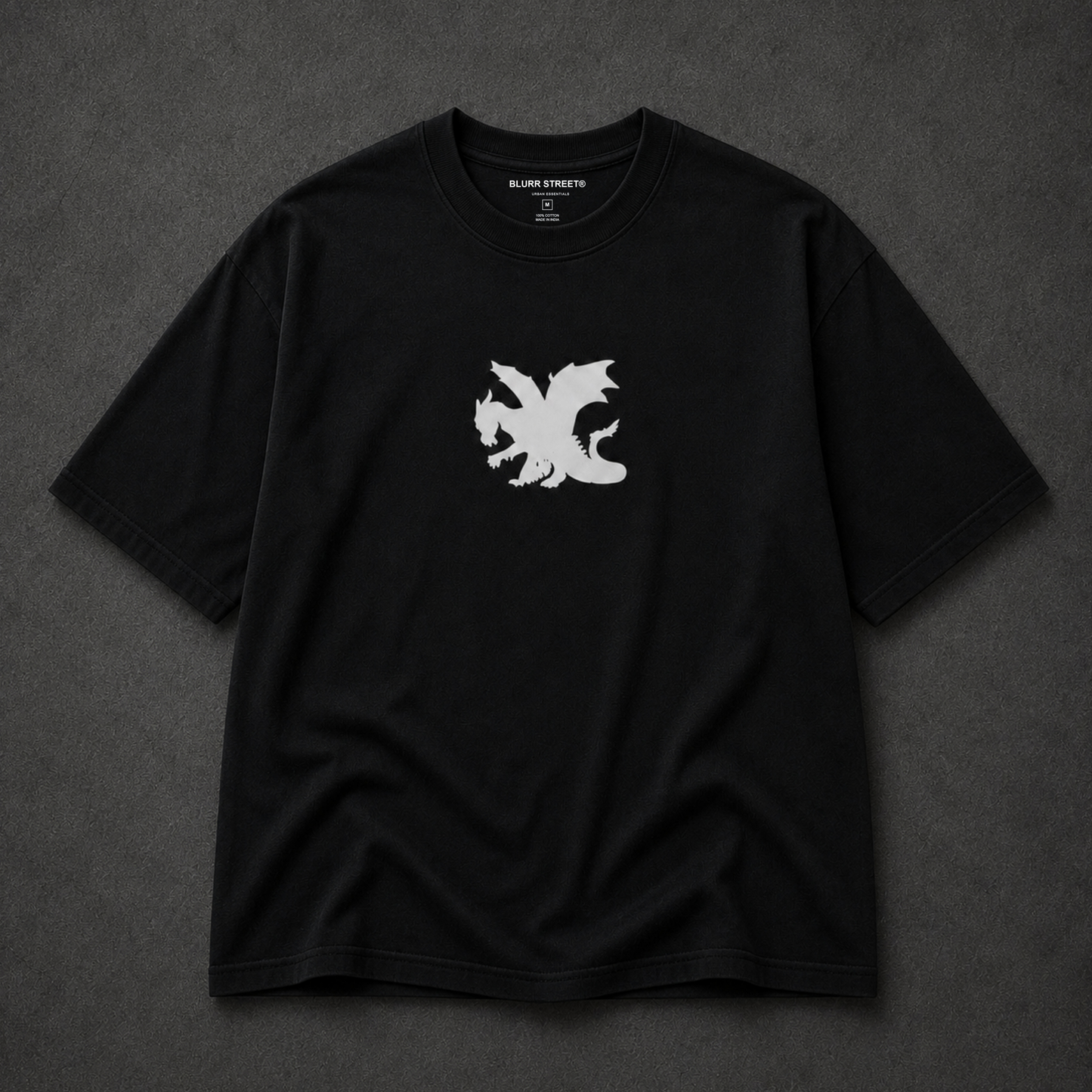Dragon Oversized Black Graphic T-Shirt | Anime Streetwear Back Print Tee