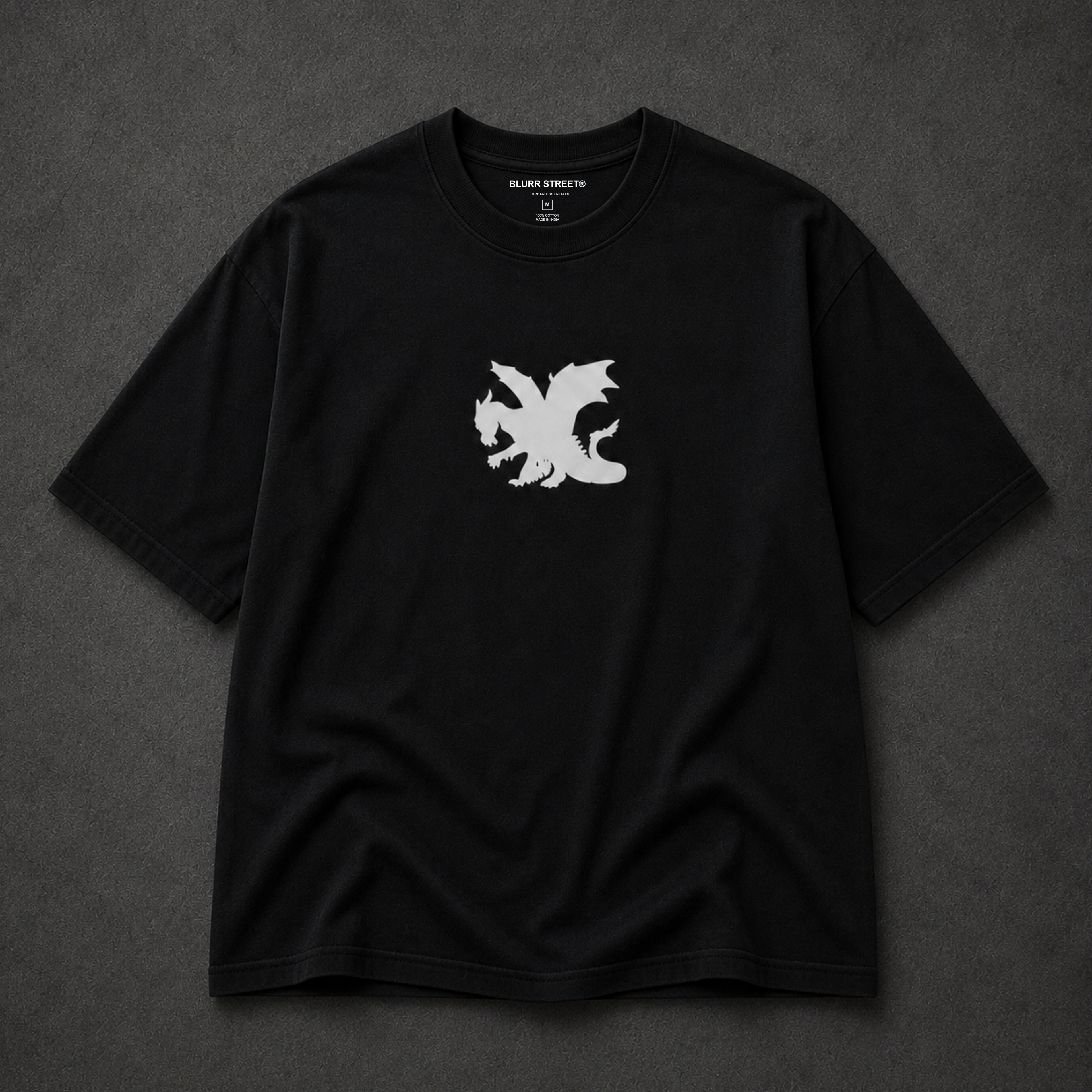 Dragon Oversized Black Graphic T-Shirt | Anime Streetwear Back Print Tee