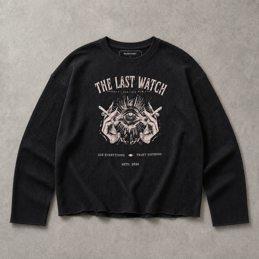 The Last Watch Black Waffle Cropped T-Shirt