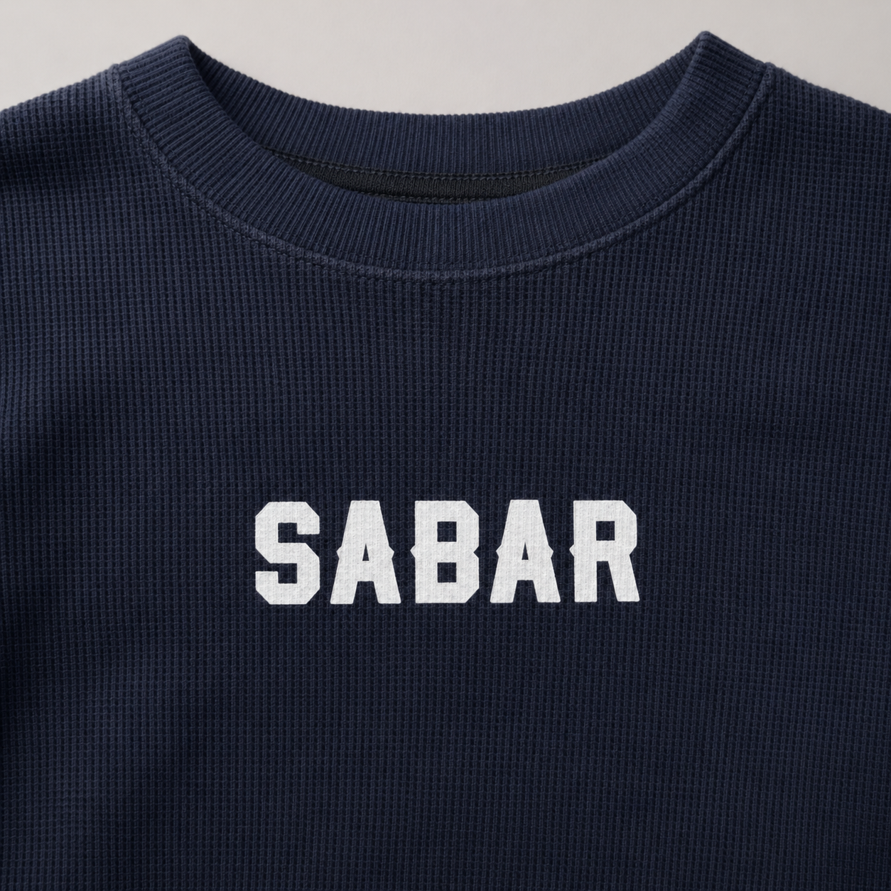 SABAR Navy Waffle Cropped Long-Sleeve T-Shirt
