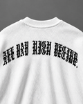 Aim High Waffle Tee – White — tonal studio background