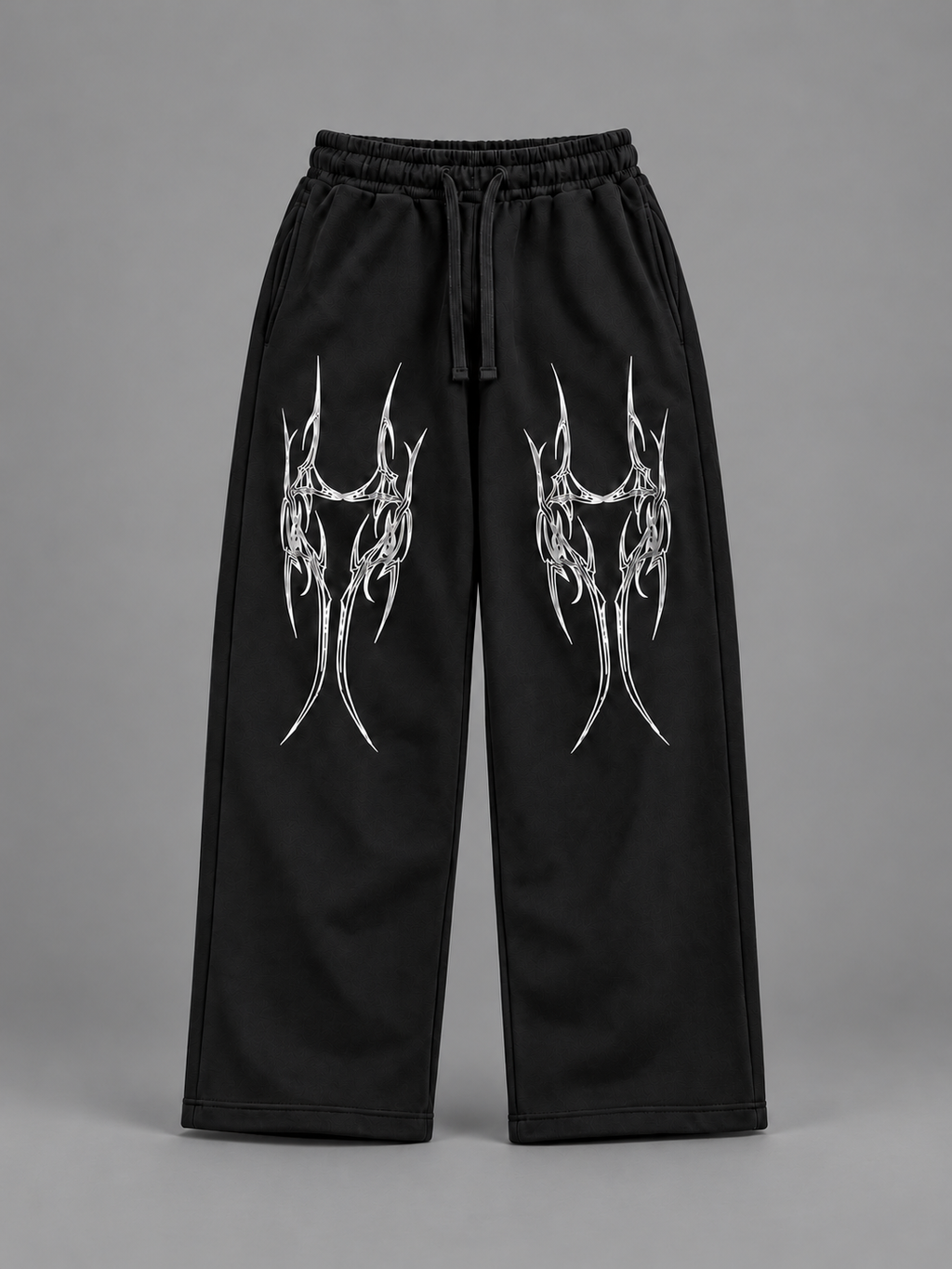 Gothic Tribal Baggy Sweatpants – Jet Black — tonal studio backdrop