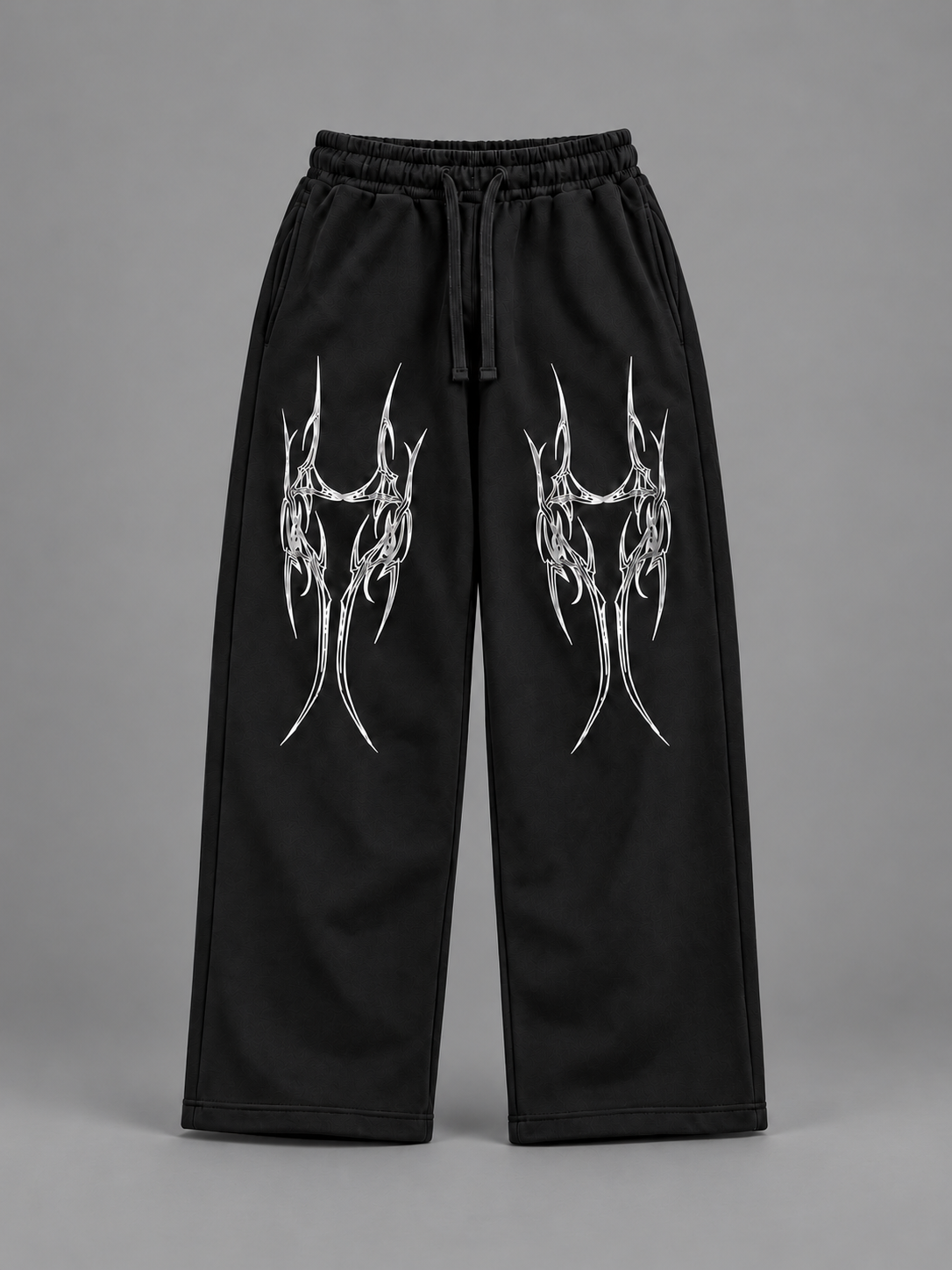 Gothic Tribal Baggy Sweatpants – Jet Black — tonal studio backdrop