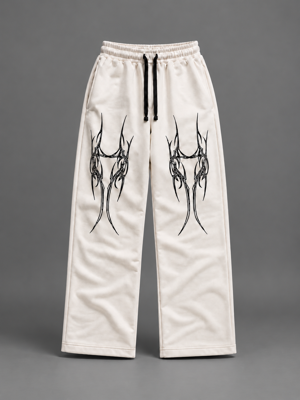 Gothic Tribal Baggy Sweatpants – Off White — tonal studio backdrop