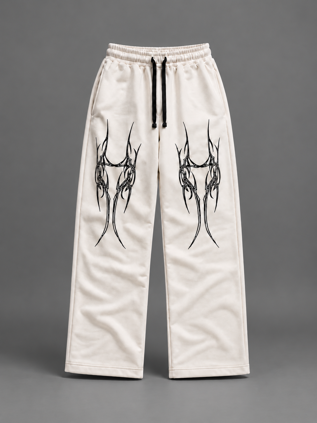 Gothic Tribal Baggy Sweatpants – Off White — tonal studio backdrop