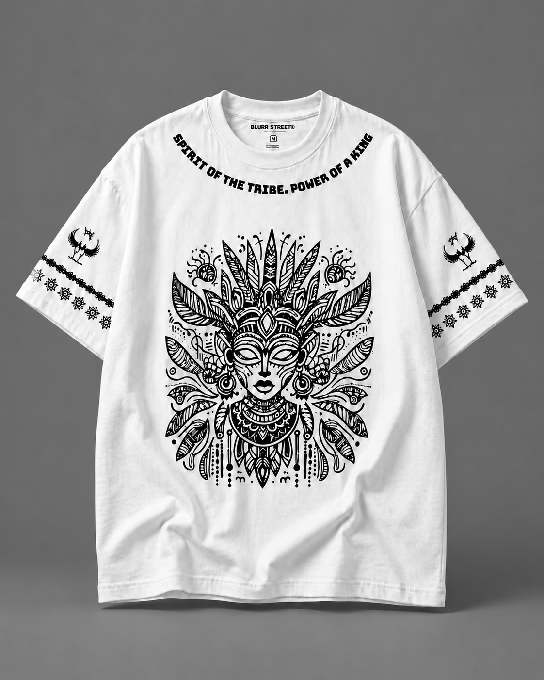 Tribal Spirit Oversized T-Shirt – White | BLURR STREET — tonal studio backdrop