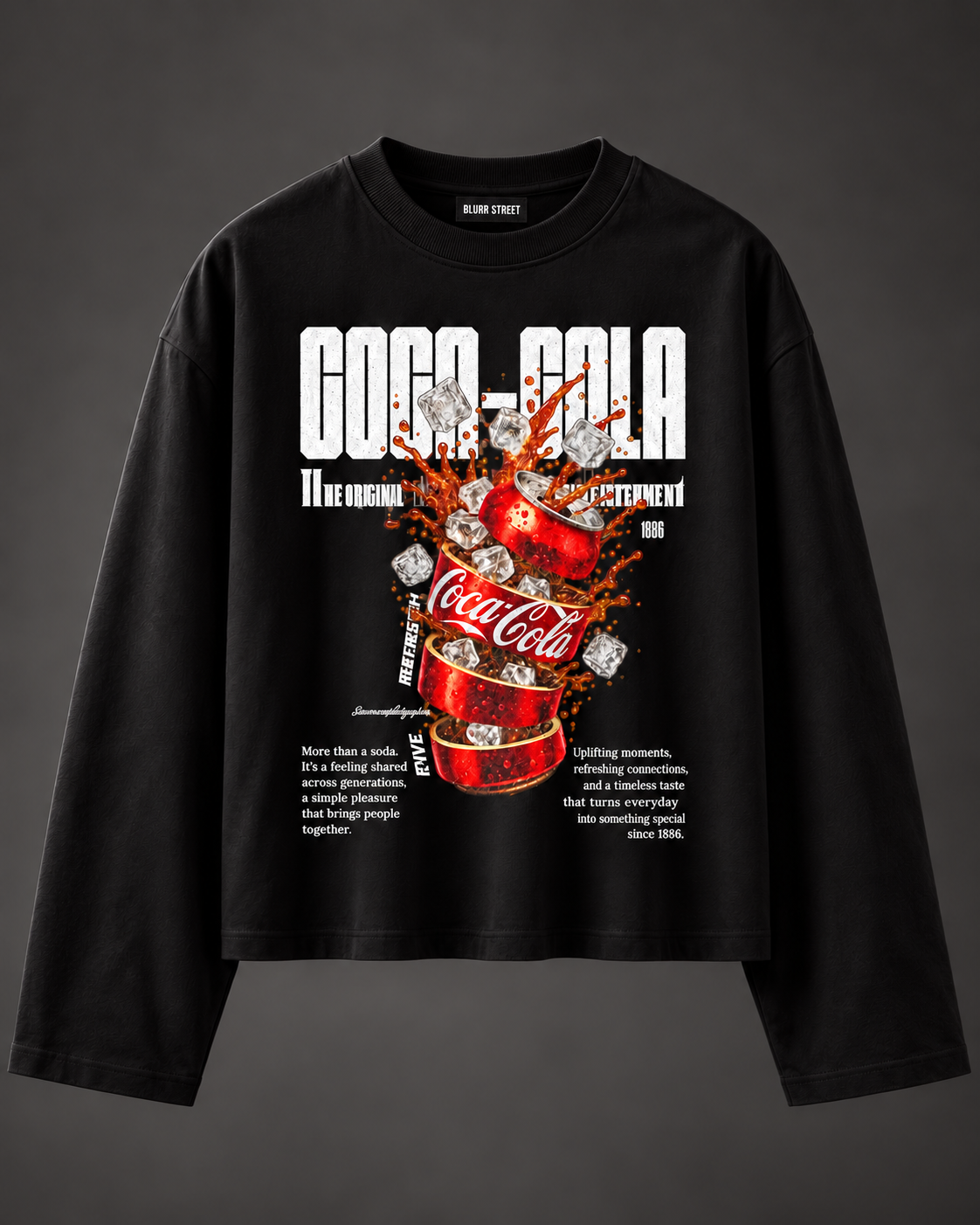 Cola Boxy Tee — Black — BLURR STREET label (p43)
