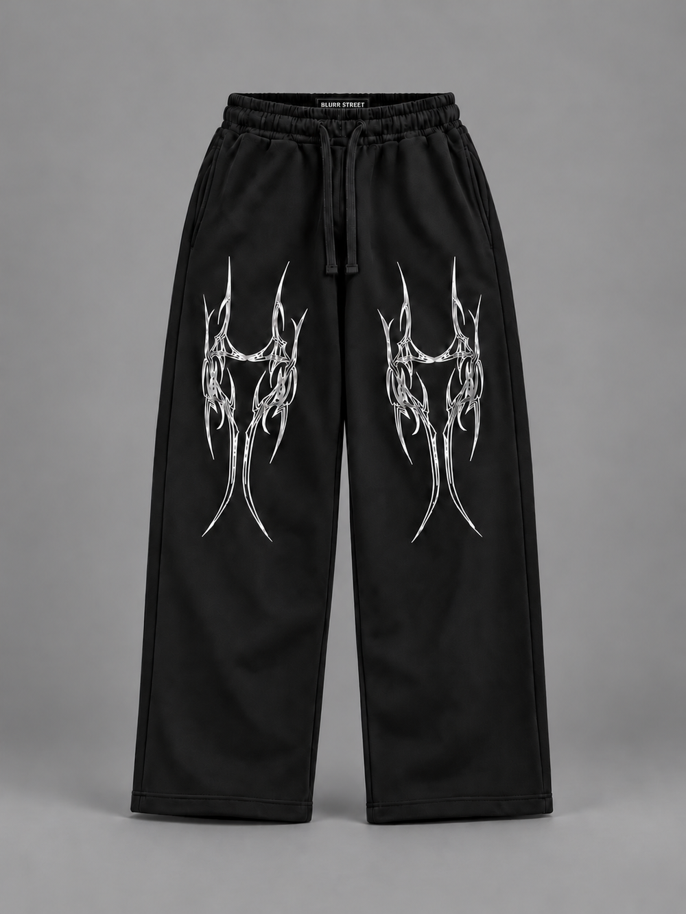 Tribal Sweatpants — Jet Black — BLURR STREET label (p25)