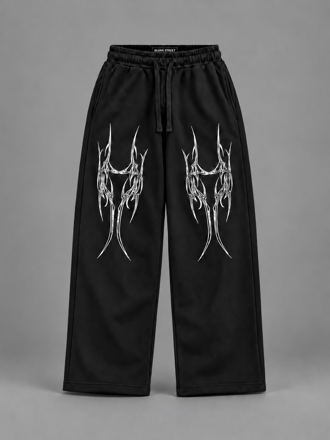 Tribal Sweatpants — Jet Black — BLURR STREET label (p25)