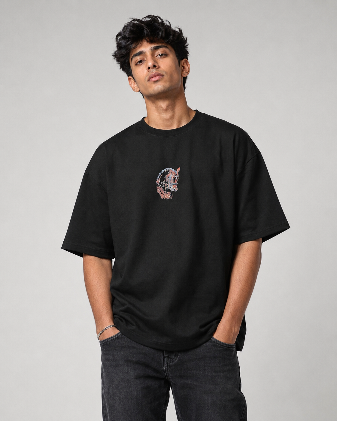 Untamed Oversized Graphic T-Shirt – Black