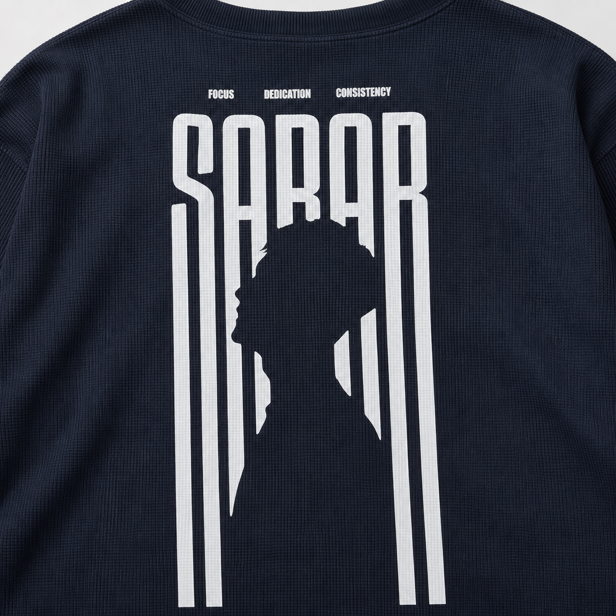 SABAR Navy Waffle Cropped Long-Sleeve T-Shirt