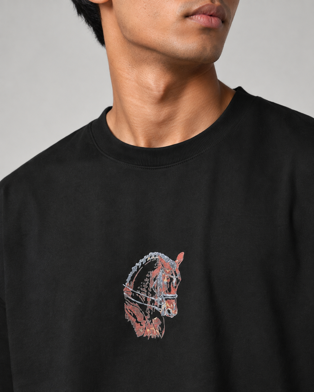 Untamed Oversized Graphic T-Shirt – Black